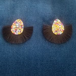 Black  Fringe  Earrings